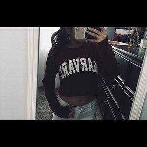Cropped Harvard Long Sleeve